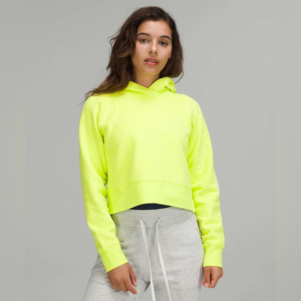 Lululemon loungeful cropped hoodie electric lemon Yellow Size 6